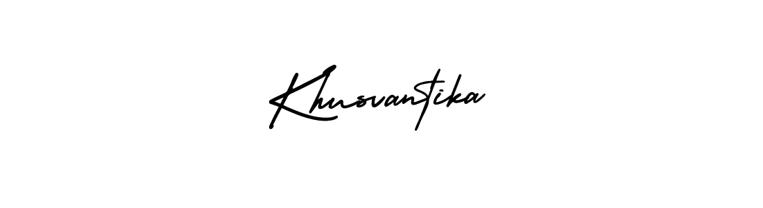 The best way (AmerikaSignatureDemo-Regular) to make a short signature is to pick only two or three words in your name. The name Khusvantika include a total of six letters. For converting this name. Khusvantika signature style 3 images and pictures png
