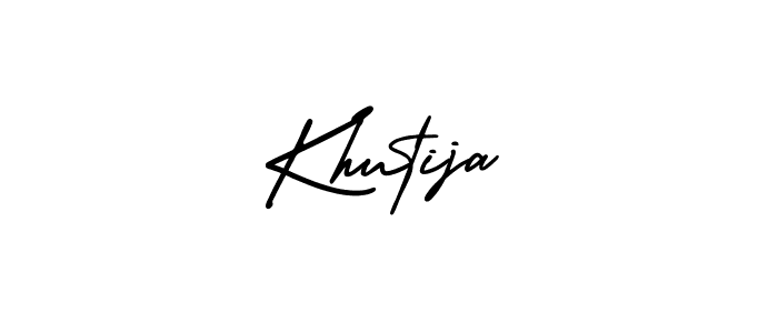 Khutija stylish signature style. Best Handwritten Sign (AmerikaSignatureDemo-Regular) for my name. Handwritten Signature Collection Ideas for my name Khutija. Khutija signature style 3 images and pictures png