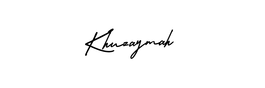 if you are searching for the best signature style for your name Khuzaymah. so please give up your signature search. here we have designed multiple signature styles  using AmerikaSignatureDemo-Regular. Khuzaymah signature style 3 images and pictures png