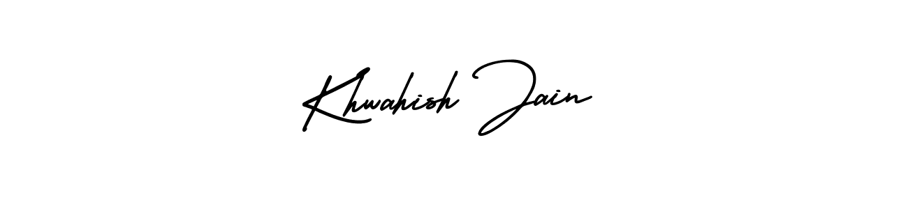 How to make Khwahish Jain signature? AmerikaSignatureDemo-Regular is a professional autograph style. Create handwritten signature for Khwahish Jain name. Khwahish Jain signature style 3 images and pictures png