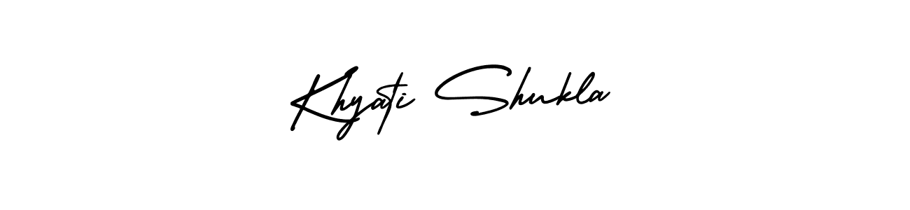 How to make Khyati Shukla name signature. Use AmerikaSignatureDemo-Regular style for creating short signs online. This is the latest handwritten sign. Khyati Shukla signature style 3 images and pictures png