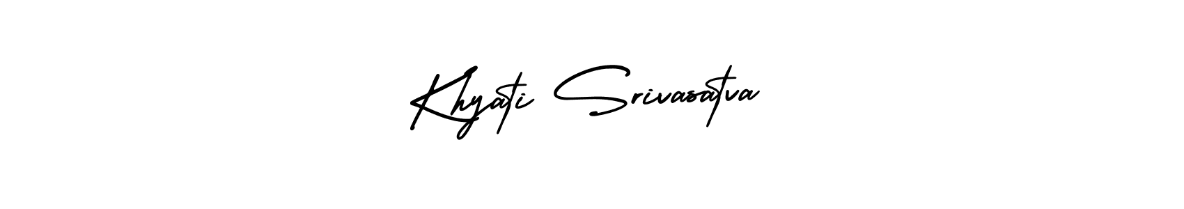 Make a beautiful signature design for name Khyati Srivasatva. With this signature (AmerikaSignatureDemo-Regular) style, you can create a handwritten signature for free. Khyati Srivasatva signature style 3 images and pictures png