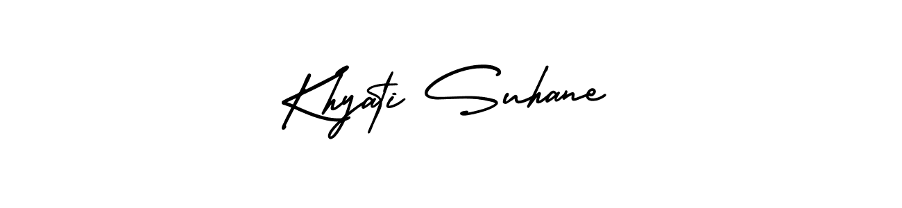 Create a beautiful signature design for name Khyati Suhane. With this signature (AmerikaSignatureDemo-Regular) fonts, you can make a handwritten signature for free. Khyati Suhane signature style 3 images and pictures png