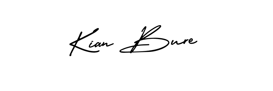 You should practise on your own different ways (AmerikaSignatureDemo-Regular) to write your name (Kian Bure) in signature. don't let someone else do it for you. Kian Bure signature style 3 images and pictures png
