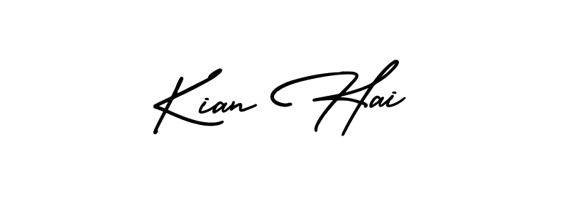 Use a signature maker to create a handwritten signature online. With this signature software, you can design (AmerikaSignatureDemo-Regular) your own signature for name Kian Hai. Kian Hai signature style 3 images and pictures png