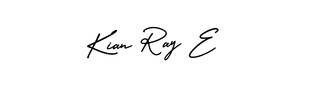 You should practise on your own different ways (AmerikaSignatureDemo-Regular) to write your name (Kian Ray E) in signature. don't let someone else do it for you. Kian Ray E signature style 3 images and pictures png