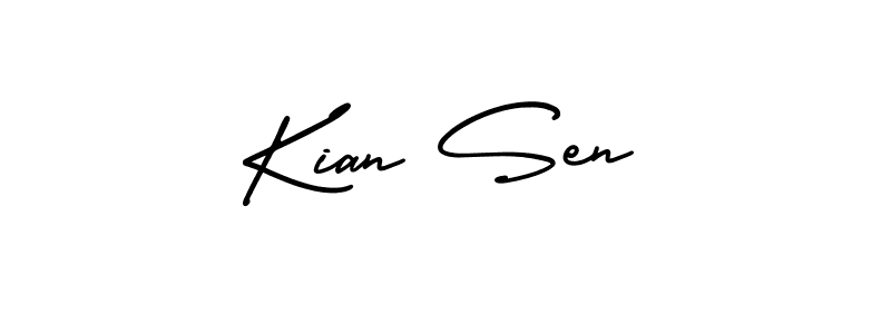 How to make Kian Sen name signature. Use AmerikaSignatureDemo-Regular style for creating short signs online. This is the latest handwritten sign. Kian Sen signature style 3 images and pictures png