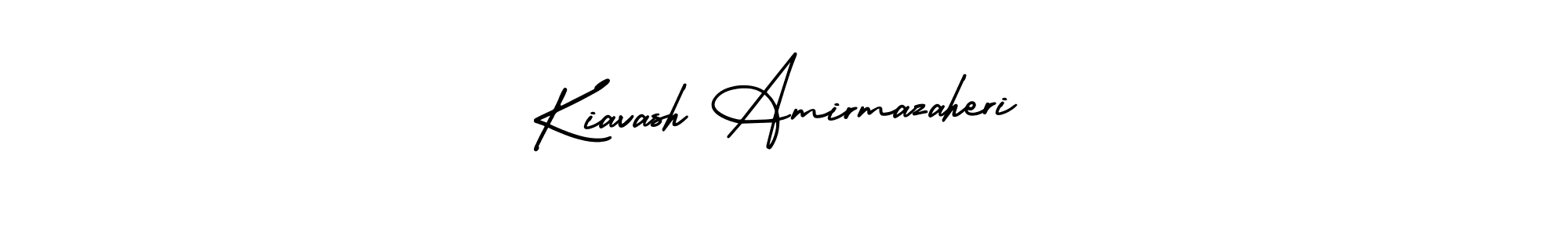 The best way (AmerikaSignatureDemo-Regular) to make a short signature is to pick only two or three words in your name. The name Kiavash Amirmazaheri include a total of six letters. For converting this name. Kiavash Amirmazaheri signature style 3 images and pictures png