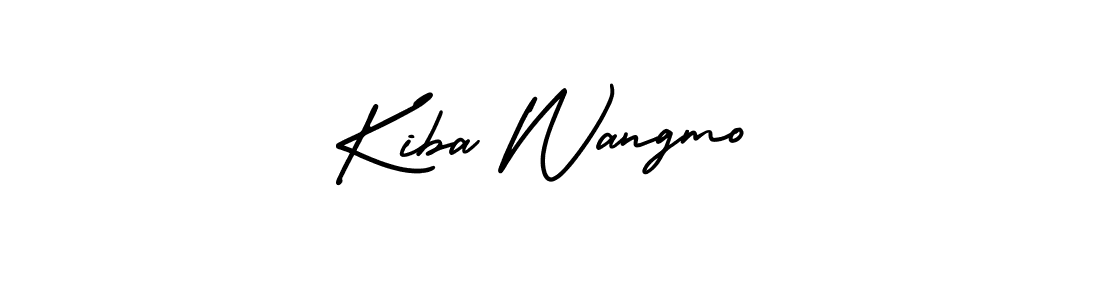 Use a signature maker to create a handwritten signature online. With this signature software, you can design (AmerikaSignatureDemo-Regular) your own signature for name Kiba Wangmo. Kiba Wangmo signature style 3 images and pictures png
