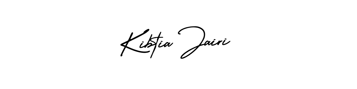 The best way (AmerikaSignatureDemo-Regular) to make a short signature is to pick only two or three words in your name. The name Kibtia Jairi include a total of six letters. For converting this name. Kibtia Jairi signature style 3 images and pictures png