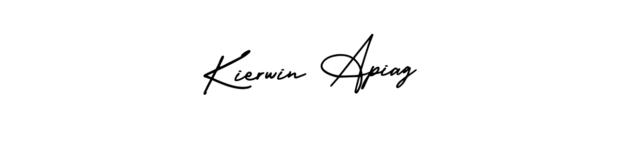 You should practise on your own different ways (AmerikaSignatureDemo-Regular) to write your name (Kierwin Apiag) in signature. don't let someone else do it for you. Kierwin Apiag signature style 3 images and pictures png