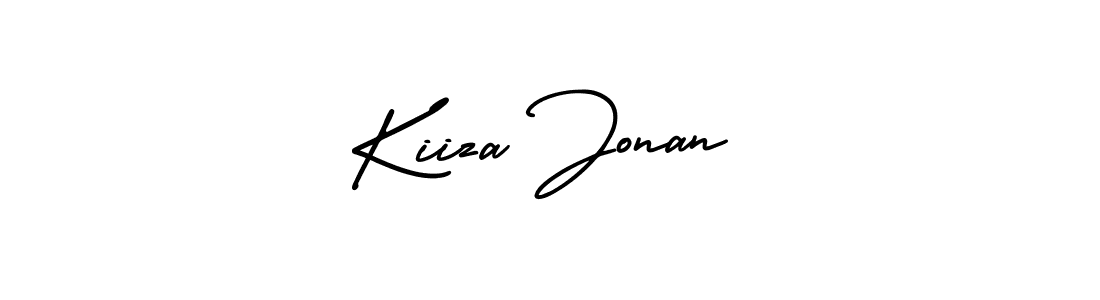 The best way (AmerikaSignatureDemo-Regular) to make a short signature is to pick only two or three words in your name. The name Kiiza Jonan include a total of six letters. For converting this name. Kiiza Jonan signature style 3 images and pictures png