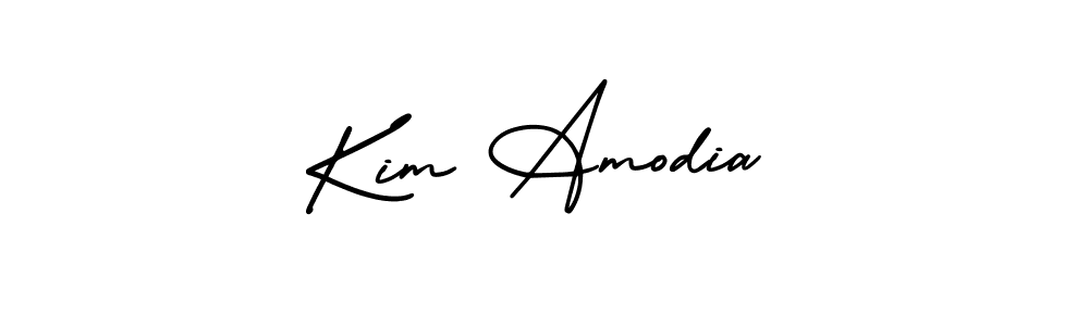 The best way (AmerikaSignatureDemo-Regular) to make a short signature is to pick only two or three words in your name. The name Kim Amodia include a total of six letters. For converting this name. Kim Amodia signature style 3 images and pictures png