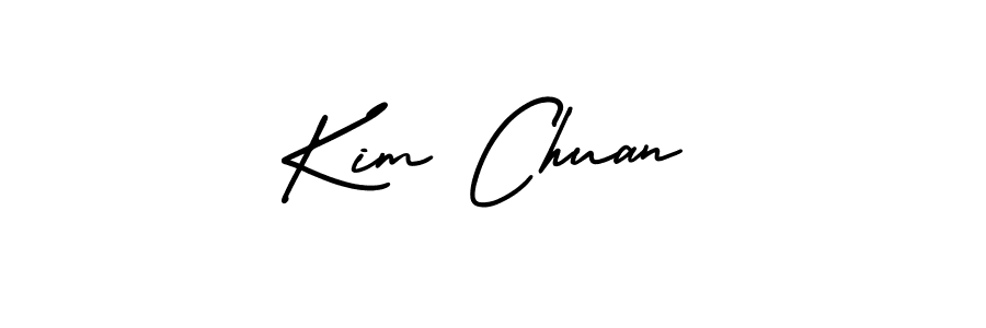 The best way (AmerikaSignatureDemo-Regular) to make a short signature is to pick only two or three words in your name. The name Kim Chuan include a total of six letters. For converting this name. Kim Chuan signature style 3 images and pictures png