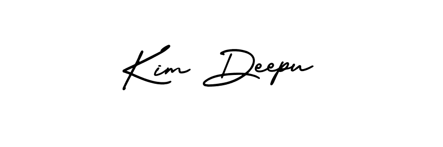 Make a beautiful signature design for name Kim Deepu. With this signature (AmerikaSignatureDemo-Regular) style, you can create a handwritten signature for free. Kim Deepu signature style 3 images and pictures png