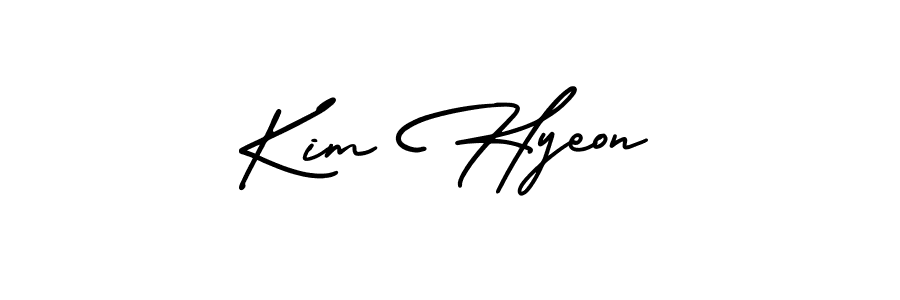 You should practise on your own different ways (AmerikaSignatureDemo-Regular) to write your name (Kim Hyeon) in signature. don't let someone else do it for you. Kim Hyeon signature style 3 images and pictures png