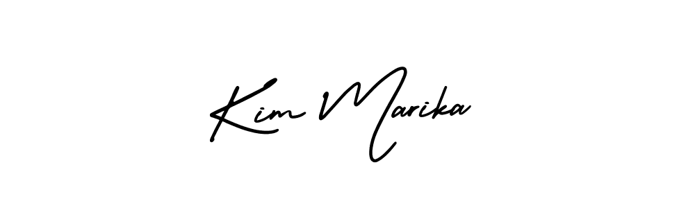 How to make Kim Marika name signature. Use AmerikaSignatureDemo-Regular style for creating short signs online. This is the latest handwritten sign. Kim Marika signature style 3 images and pictures png
