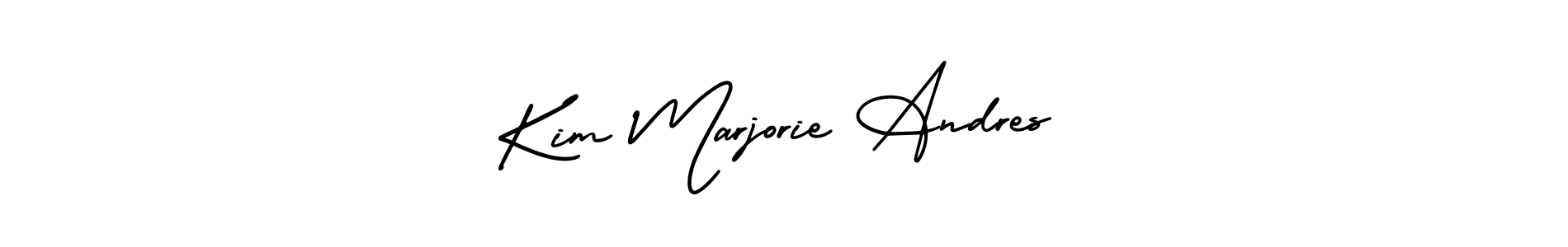 AmerikaSignatureDemo-Regular is a professional signature style that is perfect for those who want to add a touch of class to their signature. It is also a great choice for those who want to make their signature more unique. Get Kim Marjorie Andres name to fancy signature for free. Kim Marjorie Andres signature style 3 images and pictures png