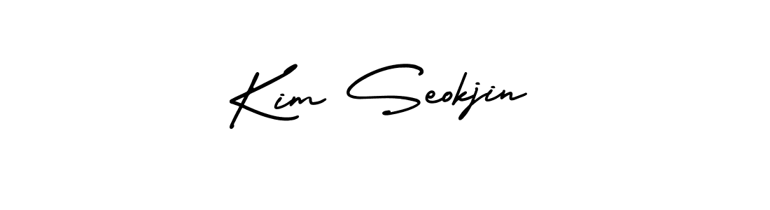 Also You can easily find your signature by using the search form. We will create Kim Seokjin name handwritten signature images for you free of cost using AmerikaSignatureDemo-Regular sign style. Kim Seokjin signature style 3 images and pictures png