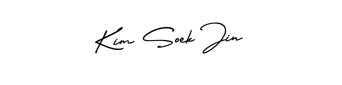 This is the best signature style for the Kim Soek Jin name. Also you like these signature font (AmerikaSignatureDemo-Regular). Mix name signature. Kim Soek Jin signature style 3 images and pictures png