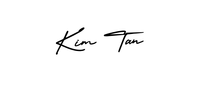 How to make Kim Tan name signature. Use AmerikaSignatureDemo-Regular style for creating short signs online. This is the latest handwritten sign. Kim Tan signature style 3 images and pictures png