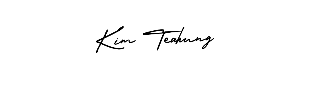How to make Kim Teahung signature? AmerikaSignatureDemo-Regular is a professional autograph style. Create handwritten signature for Kim Teahung name. Kim Teahung signature style 3 images and pictures png