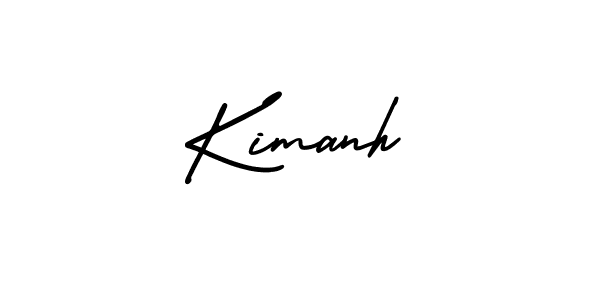 You should practise on your own different ways (AmerikaSignatureDemo-Regular) to write your name (Kimanh) in signature. don't let someone else do it for you. Kimanh signature style 3 images and pictures png