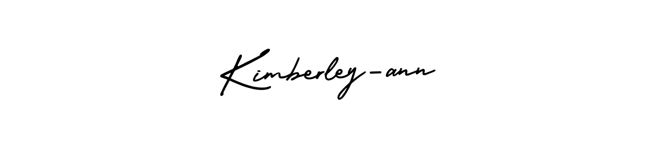 The best way (AmerikaSignatureDemo-Regular) to make a short signature is to pick only two or three words in your name. The name Kimberley-ann include a total of six letters. For converting this name. Kimberley-ann signature style 3 images and pictures png