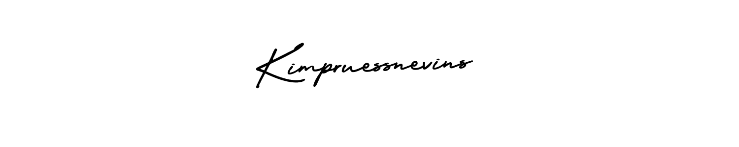 You should practise on your own different ways (AmerikaSignatureDemo-Regular) to write your name (Kimpruessnevins) in signature. don't let someone else do it for you. Kimpruessnevins signature style 3 images and pictures png