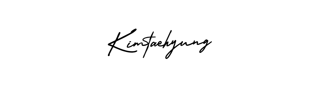 The best way (AmerikaSignatureDemo-Regular) to make a short signature is to pick only two or three words in your name. The name Kimtaehyung include a total of six letters. For converting this name. Kimtaehyung signature style 3 images and pictures png