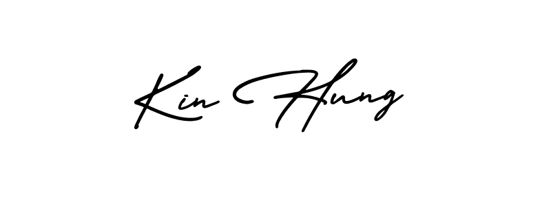 The best way (AmerikaSignatureDemo-Regular) to make a short signature is to pick only two or three words in your name. The name Kin Hung include a total of six letters. For converting this name. Kin Hung signature style 3 images and pictures png