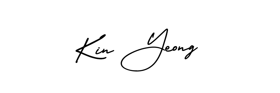The best way (AmerikaSignatureDemo-Regular) to make a short signature is to pick only two or three words in your name. The name Kin Yeong include a total of six letters. For converting this name. Kin Yeong signature style 3 images and pictures png