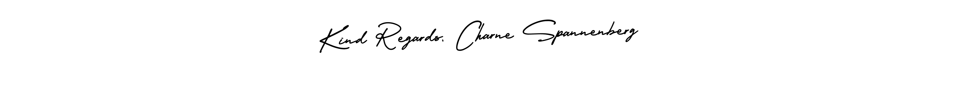 Similarly AmerikaSignatureDemo-Regular is the best handwritten signature design. Signature creator online .You can use it as an online autograph creator for name Kind Regards, Charne Spannenberg. Kind Regards, Charne Spannenberg signature style 3 images and pictures png