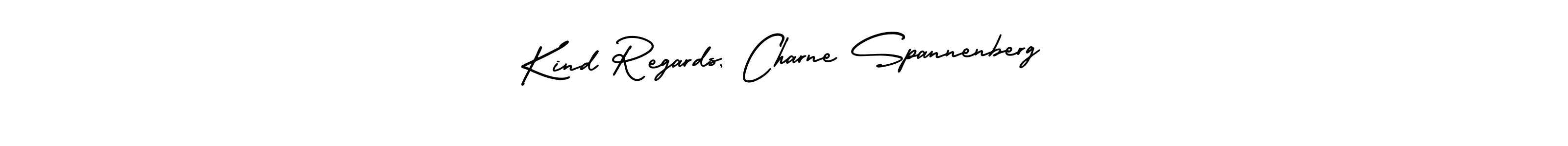 How to make Kind Regards, Charne Spannenberg signature? AmerikaSignatureDemo-Regular is a professional autograph style. Create handwritten signature for Kind Regards, Charne Spannenberg name. Kind Regards, Charne Spannenberg signature style 3 images and pictures png