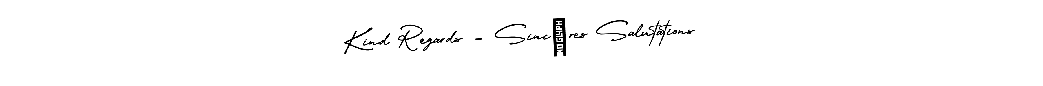 Use a signature maker to create a handwritten signature online. With this signature software, you can design (AmerikaSignatureDemo-Regular) your own signature for name Kind Regards - Sincères Salutations. Kind Regards - Sincères Salutations signature style 3 images and pictures png