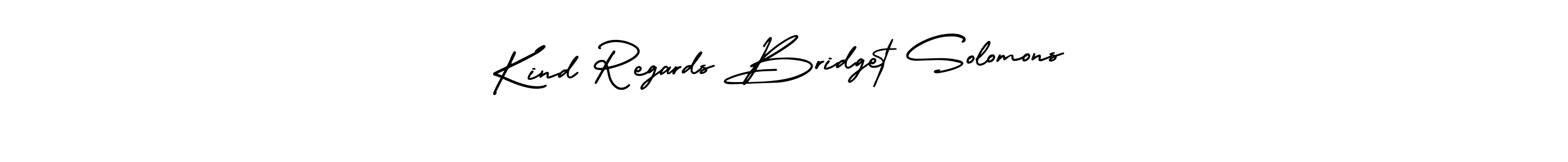 How to make Kind Regards Bridget Solomons name signature. Use AmerikaSignatureDemo-Regular style for creating short signs online. This is the latest handwritten sign. Kind Regards Bridget Solomons signature style 3 images and pictures png