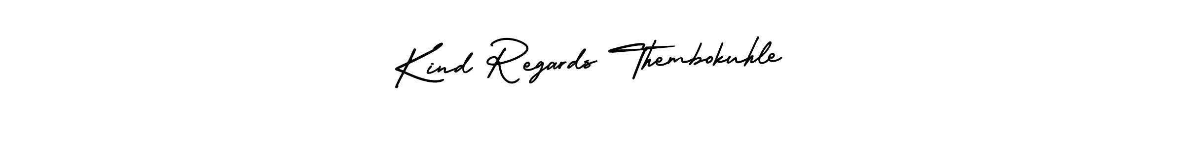 AmerikaSignatureDemo-Regular is a professional signature style that is perfect for those who want to add a touch of class to their signature. It is also a great choice for those who want to make their signature more unique. Get Kind Regards Thembokuhle name to fancy signature for free. Kind Regards Thembokuhle signature style 3 images and pictures png