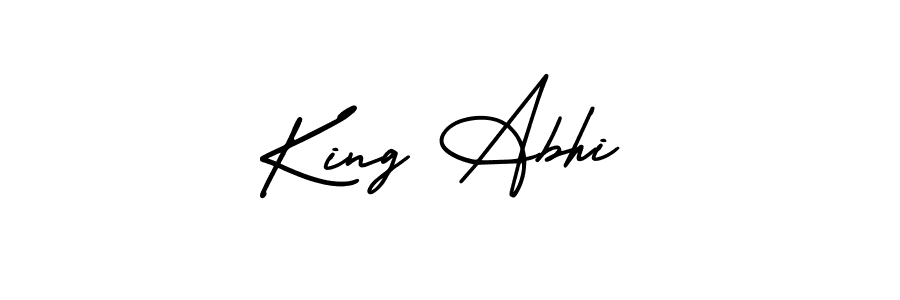 Use a signature maker to create a handwritten signature online. With this signature software, you can design (AmerikaSignatureDemo-Regular) your own signature for name King Abhi. King Abhi signature style 3 images and pictures png