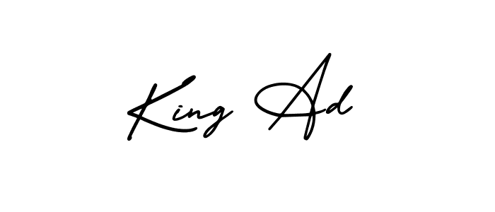 How to make King Ad signature? AmerikaSignatureDemo-Regular is a professional autograph style. Create handwritten signature for King Ad name. King Ad signature style 3 images and pictures png