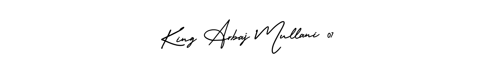 How to Draw King Arbaj Mullani 07 signature style? AmerikaSignatureDemo-Regular is a latest design signature styles for name King Arbaj Mullani 07. King Arbaj Mullani 07 signature style 3 images and pictures png