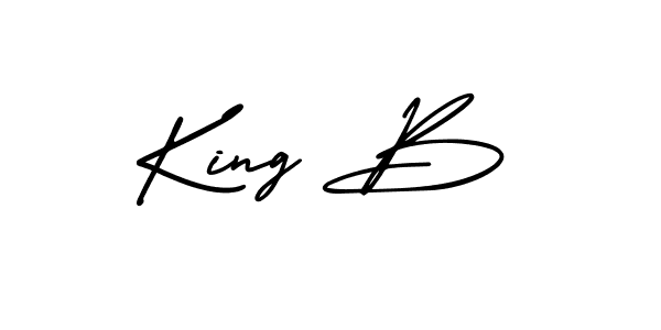 The best way (AmerikaSignatureDemo-Regular) to make a short signature is to pick only two or three words in your name. The name King B include a total of six letters. For converting this name. King B signature style 3 images and pictures png