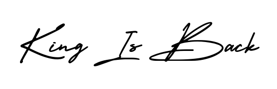 Enhance your business communications with King Is Back signature in AmerikaSignatureDemo-Regular lettering. Clean, modern, and universally compatible. King Is Back signature style 3 images and pictures png