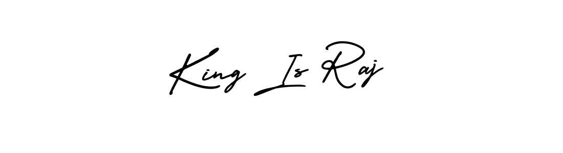 The best way (AmerikaSignatureDemo-Regular) to make a short signature is to pick only two or three words in your name. The name King Is Raj include a total of six letters. For converting this name. King Is Raj signature style 3 images and pictures png