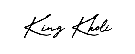 A modern signature idea for name King Kholi using AmerikaSignatureDemo-Regular font. Clean strokes and elegant curves make it stand out instantly. King Kholi signature style 3 images and pictures png