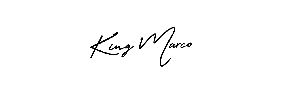 You should practise on your own different ways (AmerikaSignatureDemo-Regular) to write your name (King Marco) in signature. don't let someone else do it for you. King Marco signature style 3 images and pictures png