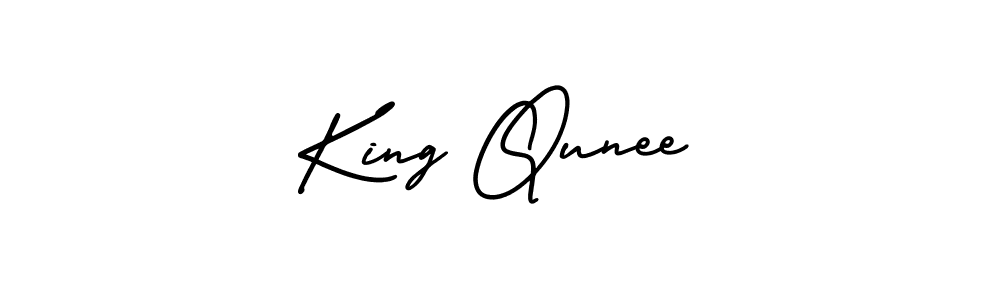 AmerikaSignatureDemo-Regular is a professional signature style that is perfect for those who want to add a touch of class to their signature. It is also a great choice for those who want to make their signature more unique. Get King Qunee name to fancy signature for free. King Qunee signature style 3 images and pictures png