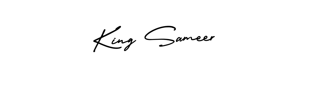 The best way (AmerikaSignatureDemo-Regular) to make a short signature is to pick only two or three words in your name. The name King Sameer include a total of six letters. For converting this name. King Sameer signature style 3 images and pictures png