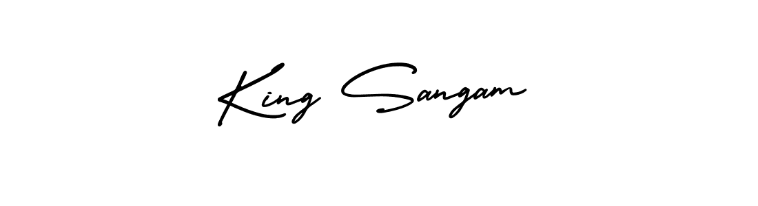 Make a short King Sangam signature style. Manage your documents anywhere anytime using AmerikaSignatureDemo-Regular. Create and add eSignatures, submit forms, share and send files easily. King Sangam signature style 3 images and pictures png