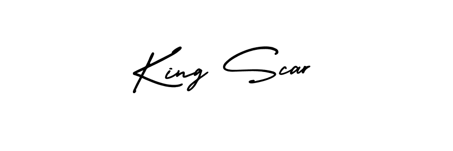 Design your own signature with our free online signature maker. With this signature software, you can create a handwritten (AmerikaSignatureDemo-Regular) signature for name King Scar. King Scar signature style 3 images and pictures png