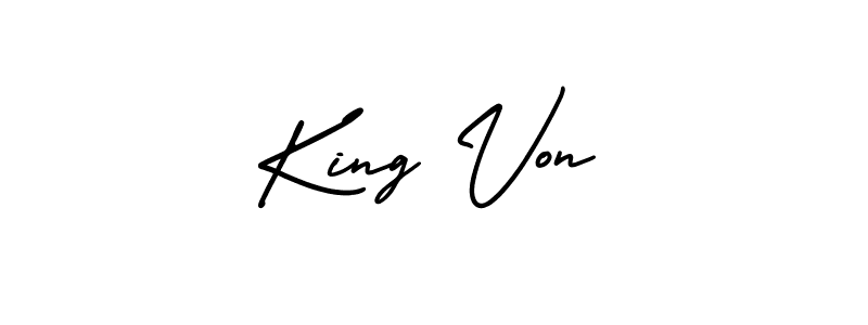 Design your own signature with our free online signature maker. With this signature software, you can create a handwritten (AmerikaSignatureDemo-Regular) signature for name King Von. King Von signature style 3 images and pictures png